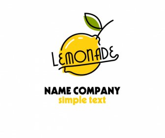 Lemonade Logotype Colored Flat Handdrawn Sketch