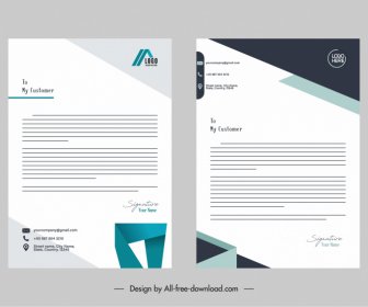 Letterhead Business Identity Geometrical Decorated Template