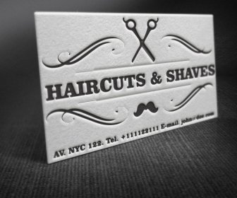 Letterpress Barber Shop Business Cards Free Template