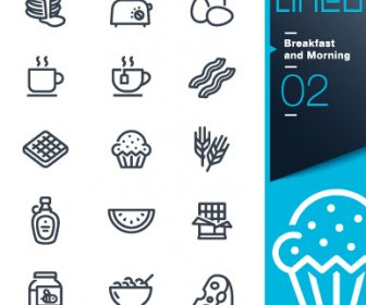 Life Elements Outline Icons Set Vector