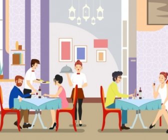 Lifestyle Background Restaurant Dating Theme Cartoon Design