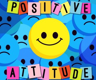 Lifestyle-Banner-Einstellungsthema Positive Negative Emoticons