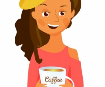 ライフ スタイル絵画若い女性朝のコーヒー装飾