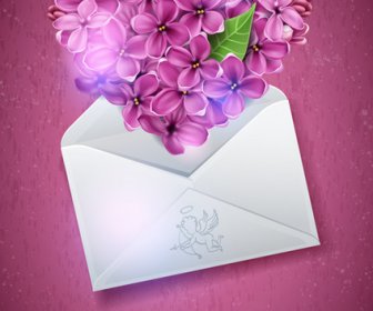 Lilac Heart Vector Backgrounds