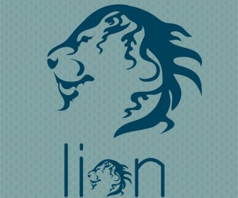 Lion Head Symbol Design With Silhouette Style