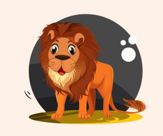 ライオンアイコンかわいい漫画のキャラクタースケッチ