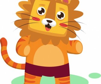 Löwen-Ikone Niedliche Stilisierte Cartoon-Skizze