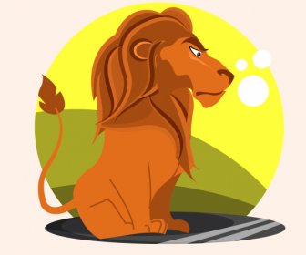 Lion King Icon Cartoon Character Sketch