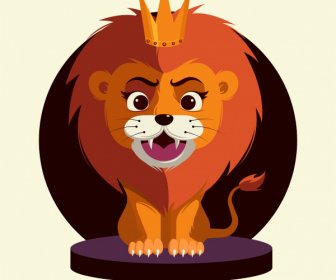 León Icono Estilizado Personaje De Dibujos Animados