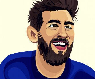 Lionel Messi Footballeur Dessin Animé Portrait