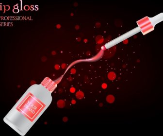 Lip Gloss Advertisement Red Dark Bokeh Background