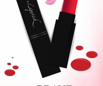 Lipstick Advertisement Lips Icons Color Marks Decor
