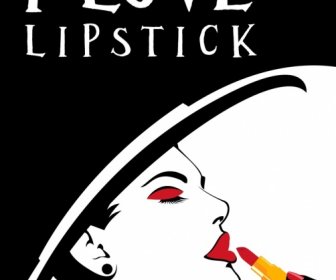 립스틱 광고 여자 메이크업 얼굴 아이콘