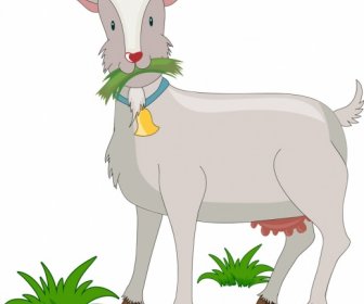 Vieh-Hintergrund-Ziege-Symbol Farbig Cartoon-design