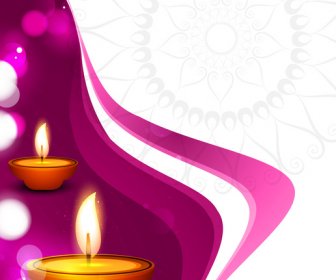 Lámpara De Aceite En La Hermosa Lluminated Diwali Fondo