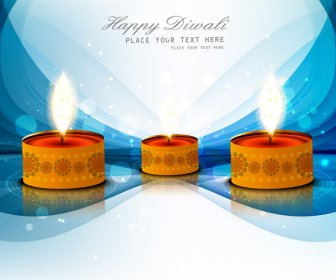 Lámpara De Aceite En La Hermosa Lluminated Diwali Fondo