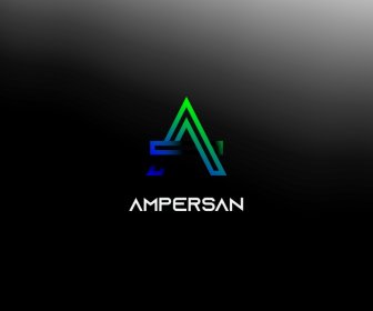 Logotipo Ampersan Modelo Moderno Contraste Plano Esboço De Texto Sylized
