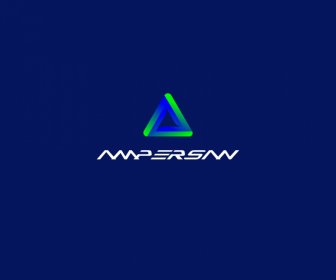 Logo Ampersan Template Modern Mengkilap Efek Warna Segitiga Teks Desain Bentuk