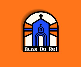 Logotipo Atos Do Rei Elementos De La Iglesia Plano Clásico Simétrico Forma Redondeada