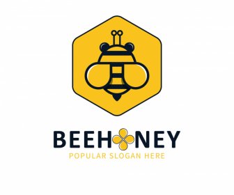 Logo Bee Flat Symmetrische Geometrie Dekor