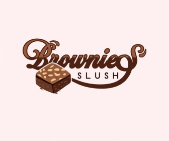Logotipo Brownie Granizado Pastel De Chocolate 3
