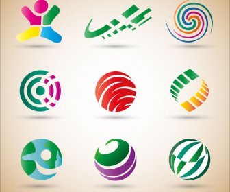 Elementos De Design De Logotipo Abstraem Formas Coloridas