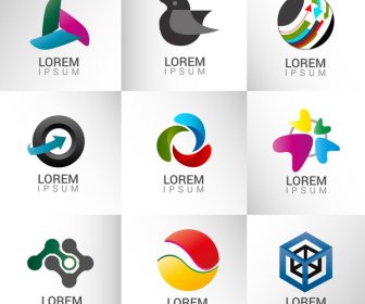 Logo-Design-Elemente-Darstellung Mit Abstrakten Formen