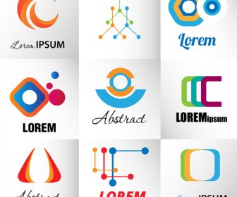 Logo-Design-Elemente-Darstellung Mit Abstrakter Stil