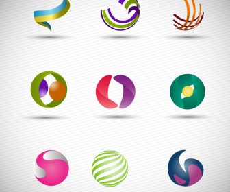 Logo Design Elements In 3d Abstract Spheres Shapes