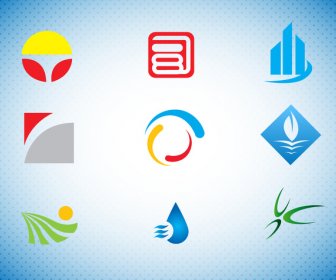 Logo Design Elements With Abstract Illustration