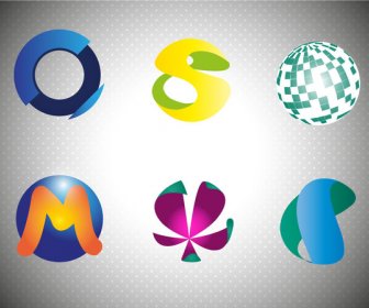 Abstrak Elemen Desain Logo Dengan Bola Ilustrasi