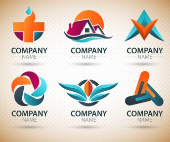 Logo Design Elements With Various Shapes Illustration