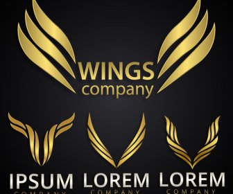 элементы дизайна логотипа с крыльев иллюстрации