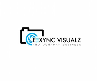 사진 사업을위한 로고 디자인 Ceexync Visualz 템플릿 플랫 카메라 텍스트 스케치