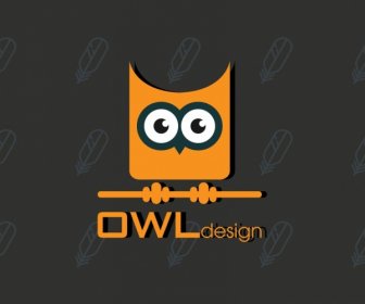 Logo Desain Kuning Owl Ikon