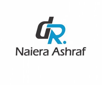 Logo Dr Naiera Ashraf Modèle Élégant Plat Textes Décor