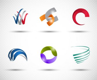 Coleção De ícones De Logotipo Com Design 3d