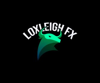Logotipo Loxleigh FX Logotipo Buffalo Head Sketch Diseño Oscuro