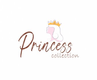 logo princess logo flat handdrawn portrait calligraphy sketch