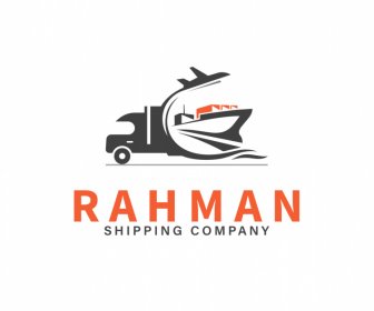 Logo Rahman Schablone Flache Abstrakte Logistikelemente Skizze