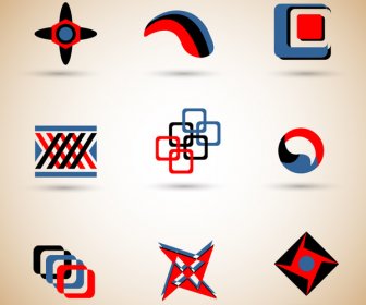 Set Logo Desain Dengan Ilustrasi Simetris