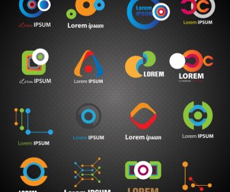 Logo Sets Vector Illustration With Abstract Colored Style