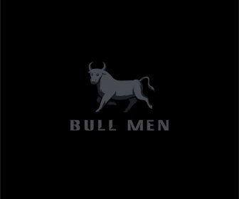 Logo Vorlage Bulle Tier Skizze Dunkel Modern