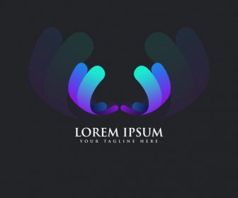 Logo-Vorlage Moderne Farbige Symmetrische 3D Abstrakte Form