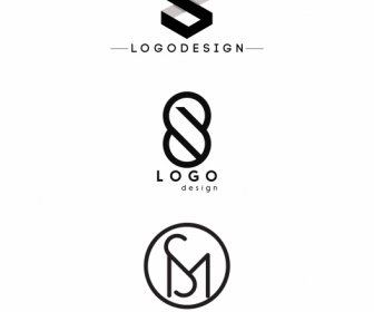 Logo Templates Black White Flat Shapes