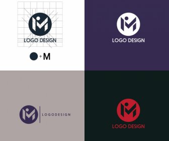 Templat Logo Desain Datar Sketsa Kata