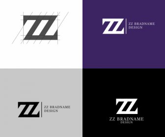 шаблоны логотипа Z формы эскиз плоский современный