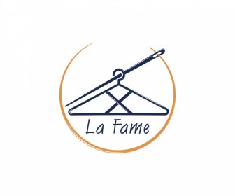 logo x la fame clothing logo template sewing tools circle sketch