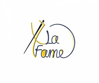 Logo X La Fame Vêtements Logotype Textes Dessinés à La Main Courbes Croquis