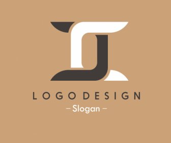 Logotype şablonu Simetrik Siyah Beyaz şekil Tasarımı